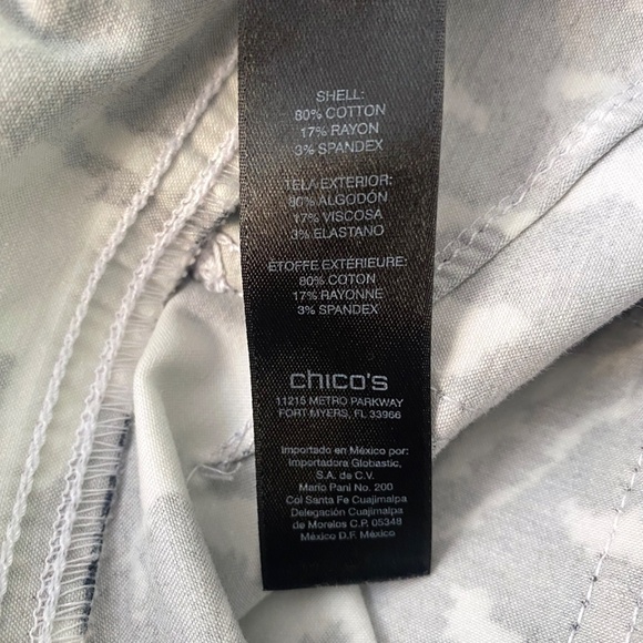 Chico’s So Lifting Abstract Floral Crop Pants Black and White Size 16 - Picture 7 of 11